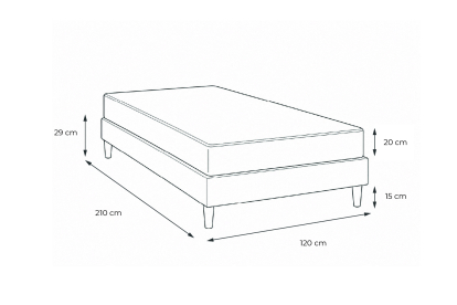 Ensemble Matelas Sommier 120x210 cm - Sommier Blanc (en kit) - Nottingham