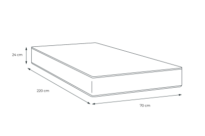 Matelas 70x220 cm Mémoire de forme - Balmoral