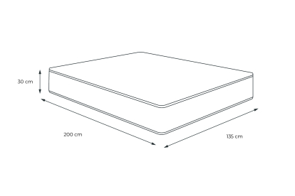 Matelas 135x200 cm Mémoire de forme - Buckingham
