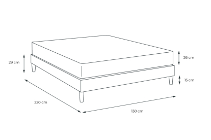Ensemble Matelas Sommier 130x220 cm - Sommier Blanc (en kit) - Windsor