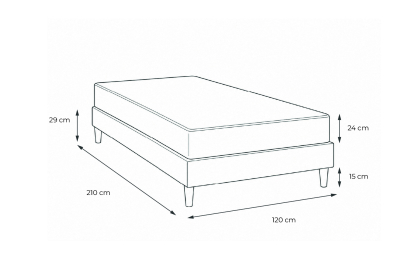 Ensemble Matelas Sommier 120x210 cm - Sommier Blanc (en kit) - Balmoral