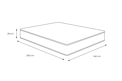 Matelas 140x200 cm Ressorts ensachés et Mémoire de forme - Windsor