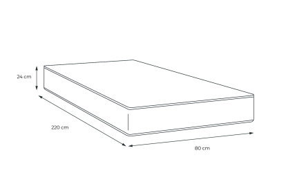 Matelas 80x220 cm Mémoire de forme - Balmoral