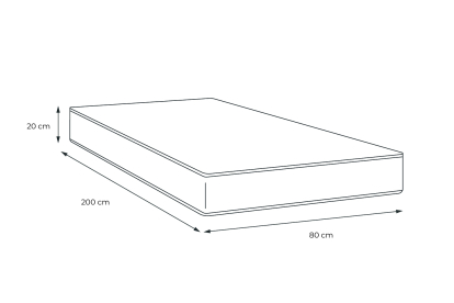 Matelas 80x200 cm Mémoire de forme - Nottingham