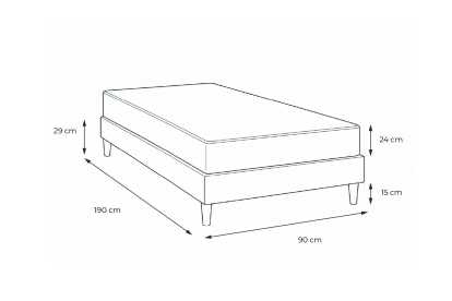 Ensemble Matelas Sommier 90x190 cm - Sommier Blanc (en kit) - Balmoral