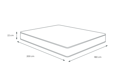 Matelas 180x200 cm Ressorts ensachés et Mémoire de forme - Lancaster