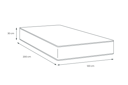 Matelas 120x200 cm Mémoire de forme - Buckingham