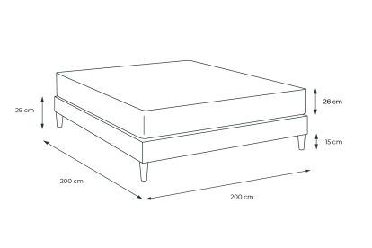 Ensemble Matelas Sommier 200x200 cm - Sommier Blanc (en kit) - George V