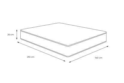 Matelas 140x210 cm Ressorts ensachés et Mémoire de forme - Windsor