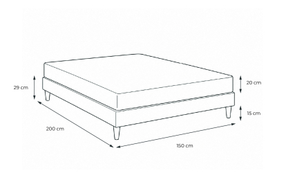 Ensemble Matelas Sommier 150x200 cm - Sommier Blanc (en kit) - Nottingham