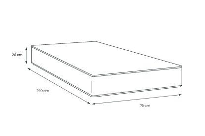 Matelas 75x190 cm Ressorts ensachés et Mémoire de forme - Windsor