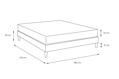Ensemble Matelas Sommier 180x210 cm - Sommier Noir (en kit) - Balmoral