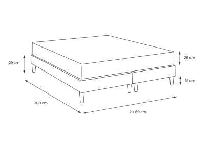 Ensemble Matelas Sommier 160x200 cm - 2 Sommiers Blanc - Windsor