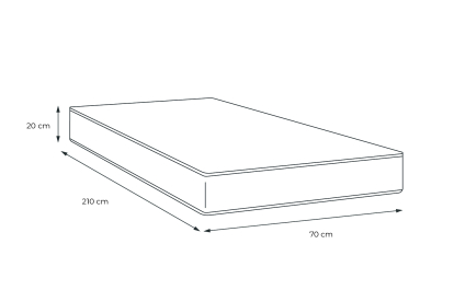 Matelas 70x210 cm Mémoire de forme - Nottingham