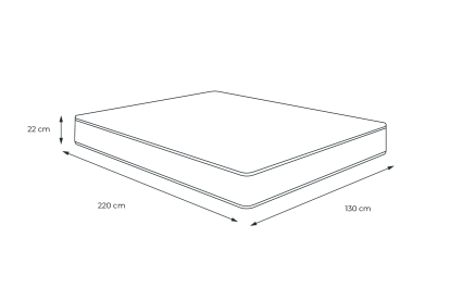 Matelas 130x220 cm Ressorts ensachés et Mémoire de forme - Lancaster