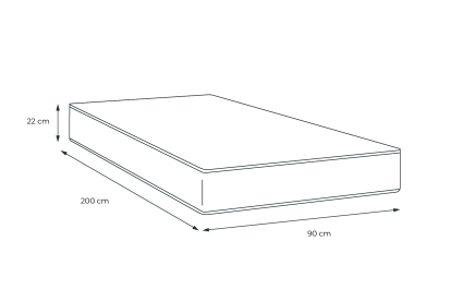 Matelas 90x200 cm Ressorts ensachés et Mémoire de forme - Lancaster