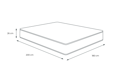 Matelas 180x200 cm Ressorts ensachés et Mémoire de forme - Windsor