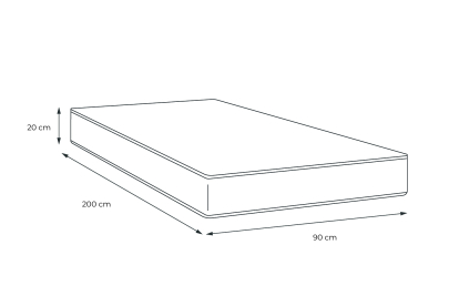 Matelas 90x200 cm Mémoire de forme - Nottingham