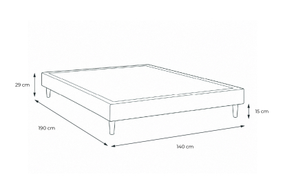 Sommier Tapissier 140x190 cm - H29 cm - Bouclette - Gris