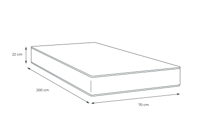 Matelas 70x200 cm Ressorts ensachés et Mémoire de forme - Lancaster