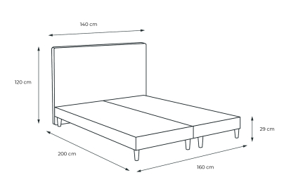 Lit 2x 80x200 cm - Sommier tapissier H29 cm + tête de lit à lignes - Tissu Bouclette Beige Clair