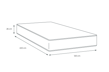 Matelas 120x220 cm Ressorts ensachés et Mémoire de forme - Windsor