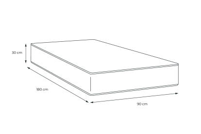 Matelas 90x180 cm Mémoire de forme - Buckingham