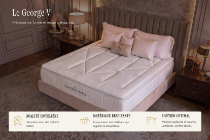 Matelas 140x200 cm Ressorts ensachés et Mémoire de forme - George V