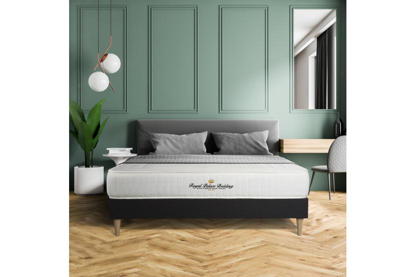Ensemble Matelas Sommier 160x200 cm - Sommier Noir (déjà monté) - Lancaster