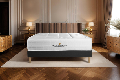 Ensemble Matelas Sommier 140x200 cm - Sommier Noir (déjà monté) - Windsor