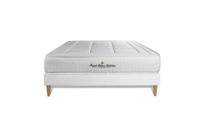 Ensemble Matelas Sommier 140x190 cm - Sommier Blanc (en kit) - Balmoral