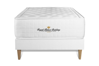 Ensemble Matelas Sommier 90x190 cm - Sommier Blanc (déjà monté) - Buckingham