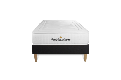 Ensemble Matelas Sommier 90x200 cm - Sommier Noir (déjà monté) - Nottingham