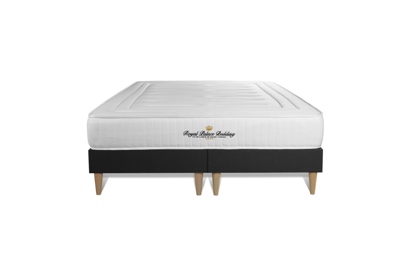 Ensemble Matelas Sommier 200x200 cm - 2 Sommiers Noir - Nottingham