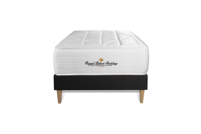 Ensemble Matelas Sommier 90x200 cm - Sommier Noir (déjà monté) - Windsor