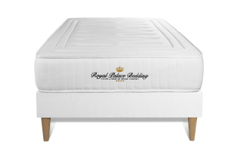 Ensemble Matelas Sommier 90x190 cm - Sommier Blanc (déjà monté) - Lancaster