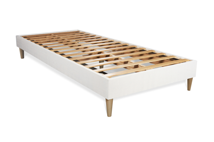Ensemble Matelas Sommier 90x200 cm - Sommier Blanc (en kit) - Balmoral