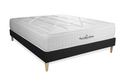 Ensemble Matelas Sommier 160x210 cm - Sommier Noir (en kit) - Windsor