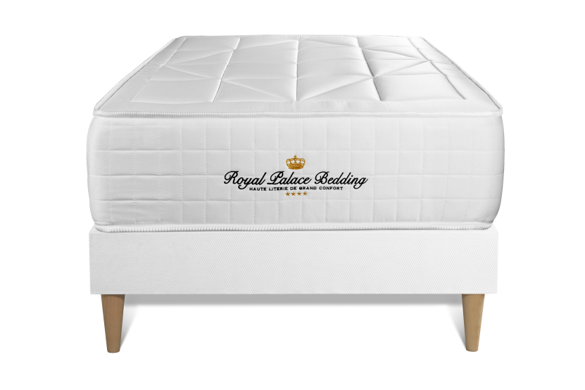 Ensemble Matelas Sommier 90x190 cm - Sommier Blanc (déjà monté) - Windsor