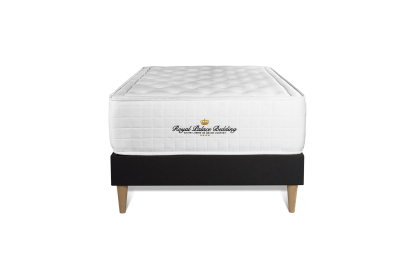 Ensemble Matelas Sommier 90x190 cm - Sommier Noir (déjà monté) - Buckingham