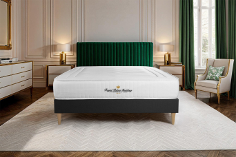 Ensemble Matelas Sommier 200x200 cm - Sommier Noir (en kit) - Lancaster