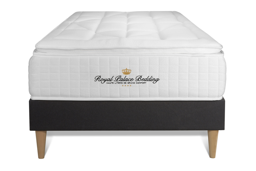 Ensemble Matelas Sommier 90x190 cm - Sommier Noir (déjà monté) - George V