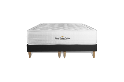 Ensemble Matelas Sommier 180x200 cm - Sommier Noir (déjà monté) - Buckingham