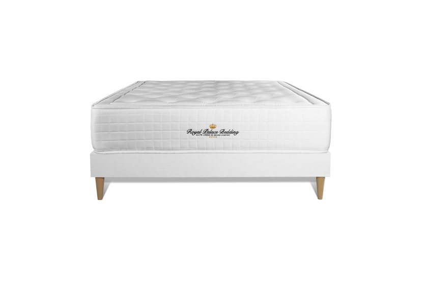 Ensemble Matelas Sommier 135x190 cm - Sommier Blanc (en kit) - Buckingham