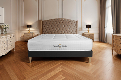 Ensemble Matelas Sommier 200x200 cm - Sommier Noir (en kit) - Balmoral