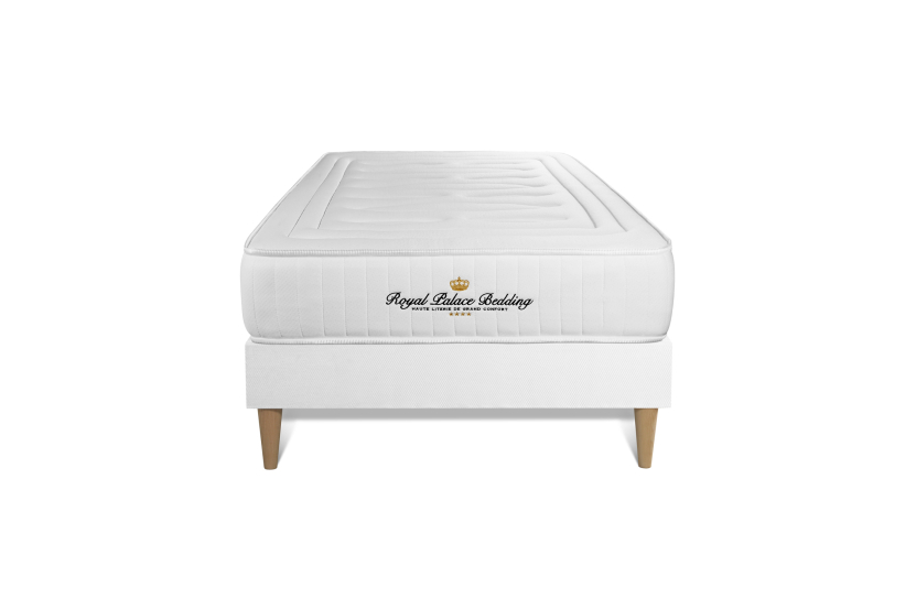 Ensemble Matelas Sommier 90x190 cm - Sommier Blanc (déjà monté) - Nottingham