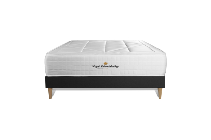 Ensemble Matelas Sommier 140x200 cm - Sommier Noir (déjà monté) - Windsor