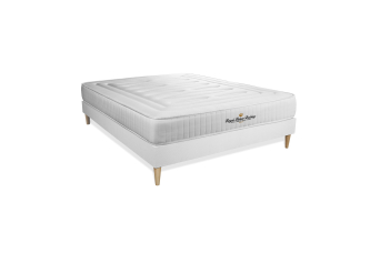 Ensemble Matelas Sommier 160x190 cm - Sommier Blanc (en kit) - Lancaster