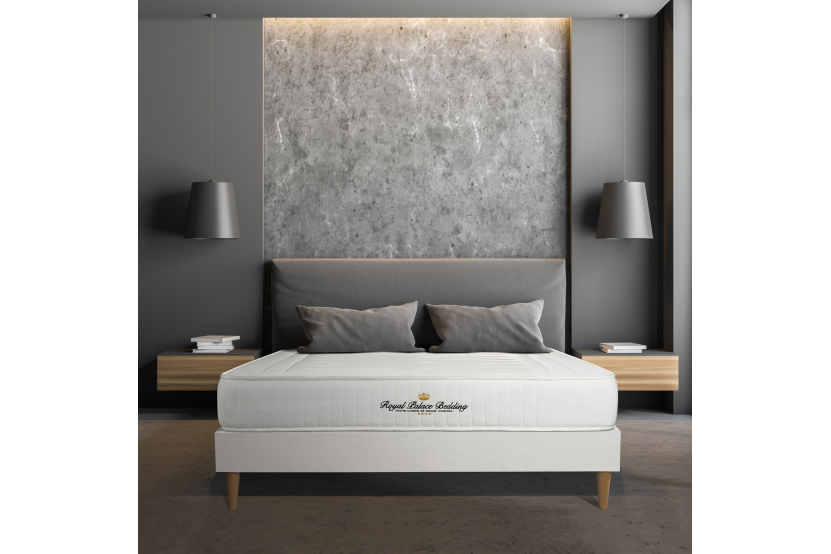 Ensemble Matelas Sommier 160x200 cm - Sommier Blanc (déjà monté) - Nottingham