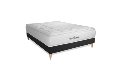 Ensemble Matelas Sommier 120x200 cm - Sommier Noir (en kit) - George V